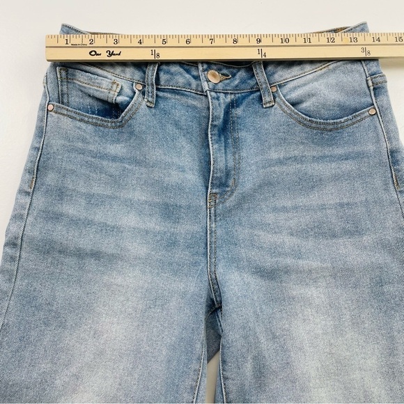 Rsq jean high rise straight leg women size 27 rips at the knees and raw hem - Picture 6 of 12